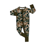 LR1453 Bamboo Hunting Camo Baby Zip Romper Sleepers