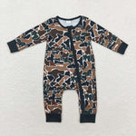 LR1453 Bamboo Hunting Camo Baby Zip Romper Sleepers