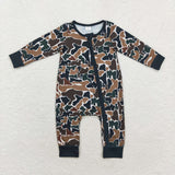 LR1453 Bamboo Hunting Camo Baby Zip Romper Sleepers