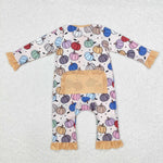 LR1455 Bamboo Colorful Pumpkin Yellow Baby Zip Romper Sleepers