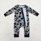 LR1460 Bamboo Camo Baby Zip Romper Sleepers