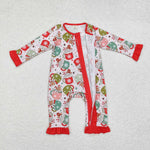 LR1509 Bamboo Christmas Cup Baby Zip Romper Sleepers