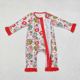 LR1509 Bamboo Christmas Cup Baby Zip Romper Sleepers