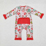 LR1509 Bamboo Christmas Cup Baby Zip Romper Sleepers