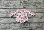 LR1511 Christmas Candy Canes Santa Baby Girl Bubble Romper