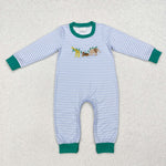 LR1616 Embroidery Animal Stripe Baby Boy Romper