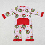 LR1664 Bamboo Christmas Green Animal Baby Zip Romper Sleepers