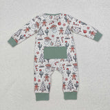 LR1674 Howdy Santa Cactus Baby Zip Romper Sleepers