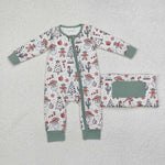 LR1674 Howdy Santa Cactus Baby Zip Romper Sleepers