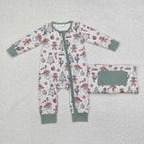 LR1674 Howdy Santa Cactus Baby Zip Romper Sleepers