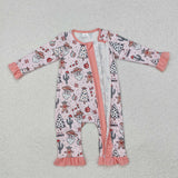 LR1675 Howdy Santa Cactus Baby Zip Romper Sleepers