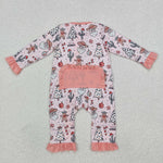 LR1675 Howdy Santa Cactus Baby Zip Romper Sleepers