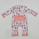 LR1675 Howdy Santa Cactus Baby Zip Romper Sleepers