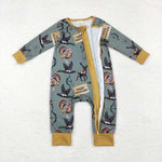 LR1680 Bamboo Gone Hunting Mallard Baby Zip Romper Sleepers