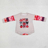 LR1724 Pumpkin Tie Bow Pink Baby Girl Romper