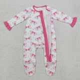 LR1770 Bows Pink Baby Zip Romper Sleeper