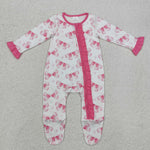 LR1770 Bows Pink Baby Zip Romper Sleeper