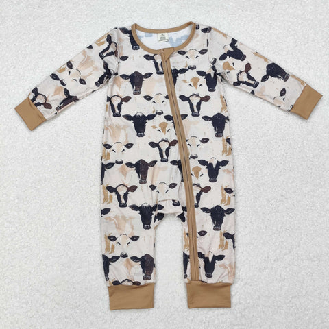 LR1799 Bamboo Western Cows Baby Zip Romper Sleeper