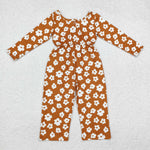 LR1838 Flower Turmeric Girl's Jumpsuit