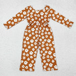 LR1838 Flower Turmeric Girl's Jumpsuit