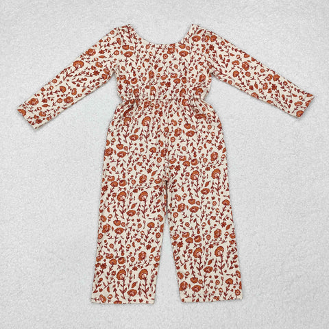 LR1839 Autumn Flower Turmeric Girl's Jumpsuit