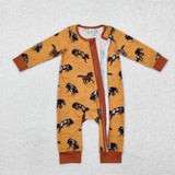 LR1857 Bamboo Western Cowboy Horse Baby Zip Romper Sleeper