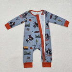 LR1858 Western Cowboy Cactus Baby Zip Romper Sleeper