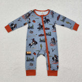 LR1858 Western Cowboy Cactus Baby Zip Romper Sleeper