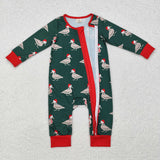 LR1861 Bamboo Christmas Mallard Ducks Baby Zip Romper Sleeper