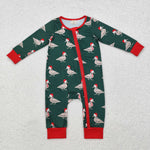 LR1861 Bamboo Christmas Mallard Ducks Baby Zip Romper Sleeper