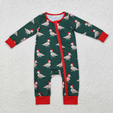 LR1861 Bamboo Christmas Mallard Ducks Baby Zip Romper Sleeper