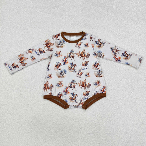 LR1866 Western Cowboy Baby Bubble Romper