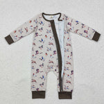 LR1880 Bamboo Mallard Ducks Baby Zipper Romper Sleepers