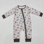 LR1880 Bamboo Mallard Ducks Baby Zipper Romper Sleepers