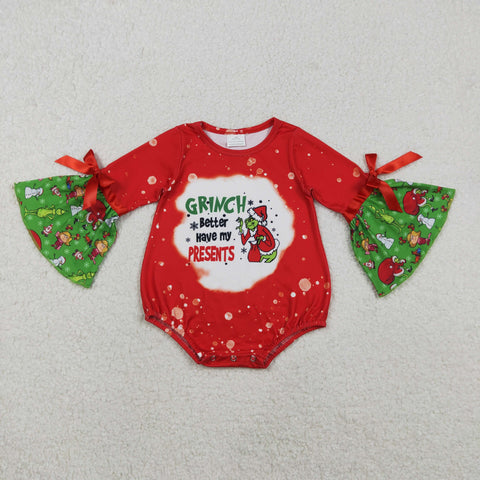 LR1893 Christmas Better have my presents Baby Girls Bubble Romper