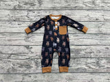 Preorder LR1902 Western Cattle Brown Baby Boys Romper