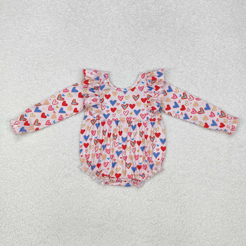 LR1917 Love Pink Cute Baby Girls Bubble Romper