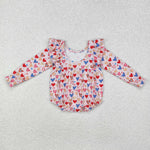 LR1917 Love Pink Cute Baby Girls Bubble Romper