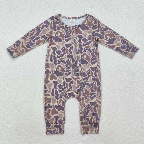 LR2050 Bamboo Hunting Camo Baby Zipper Romper Sleepers