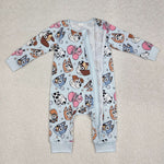 LR2062 Cartoon Blue Dog Baby Zipper Romper Sleepers