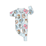 Preorder LR2062 Cartoon Blue Dog Baby Zipper Romper Sleepers