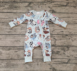 Preorder LR2062 Cartoon Blue Dog Baby Zipper Romper Sleepers