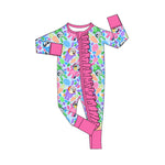 Preorder Notice LR2065 Easter Blue Dog Pink Baby Zipper Romper Sleepers