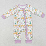 LR2097 Mardi Gras Masks Baby Zipper Romper Sleepers