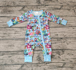 Preorder LR2163 Cartoon Toy Blue Baby Zipper Romper Sleepers