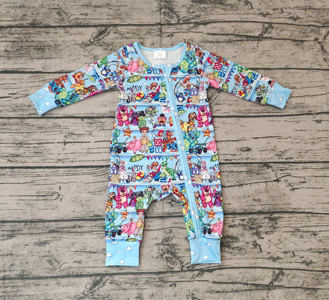 Preorder LR2163 Cartoon Toy Blue Baby Zipper Romper Sleepers