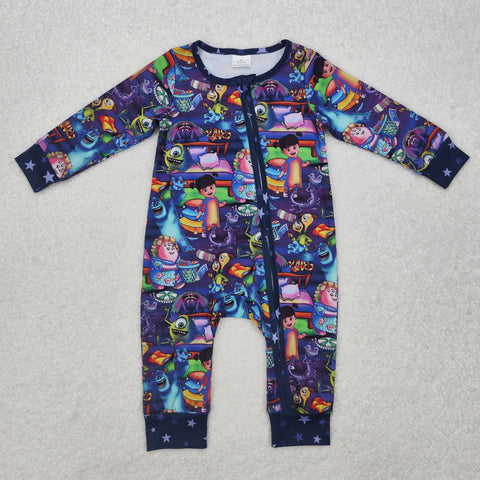 bonds monsters inc LR2164 Monsters Blue Baby Zipper Romper Sleepers – Amy yu garments wholesale