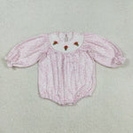 LR2184 Thankful Turkey Smocked Baby Girls Bubble Romper