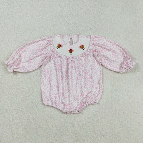 LR2184 Thankful Turkey Smocked Baby Girls Bubble Romper