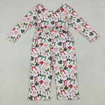 LR2192 Christmas Coquette Bows Girl's Jumpsuit